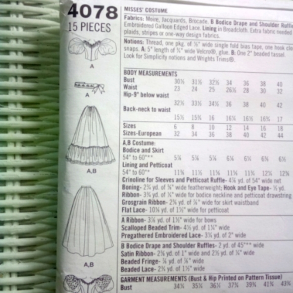 Simplicity Sewing Pattern 4078 circa 1895 Ball Gown Victorian Dress - Picture 7 of 8